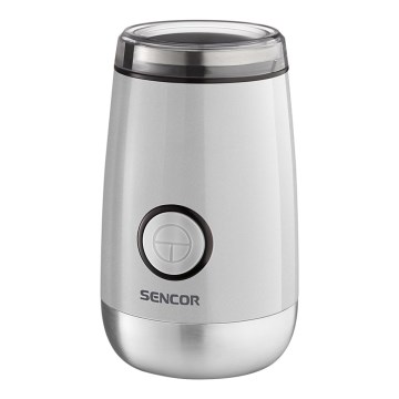 Sencor - Molinillo eléctrico de café en grano 60 g 150W/230V blanco/cromo mate