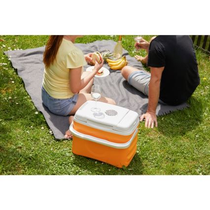 Sencor - Nevera portátil para coche 22 l 45W/12V naranja/blanco