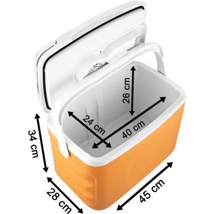 Sencor - Nevera portátil para coche 22 l 45W/12V naranja/blanco