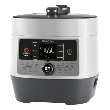 Sencor - Olla a presión eléctrica multifunción 5,5 l 1000W/230V blanco/negro