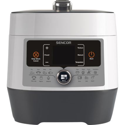 Sencor - Olla a presión eléctrica multifunción 5,5 l 1000W/230V blanco/negro