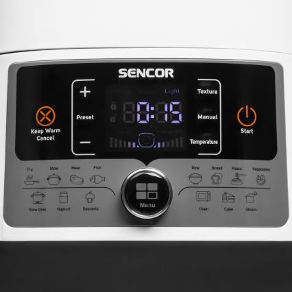 Sencor - Olla a presión eléctrica multifunción 5,5 l 1000W/230V blanco/negro