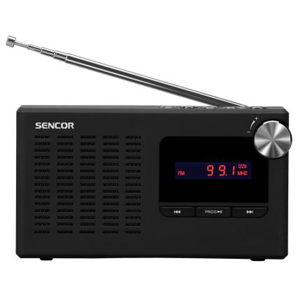 Sencor - Receptor de radio FM PLL portátil 5W 800 mAh 3,7V USB y MicroSD