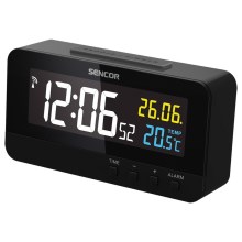 Sencor - Reloj digital con alarma y termómetro 230V/1xCR2032