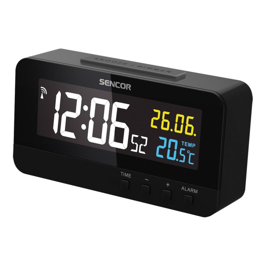 Sencor - Reloj digital con alarma y termómetro 230V/1xCR2032