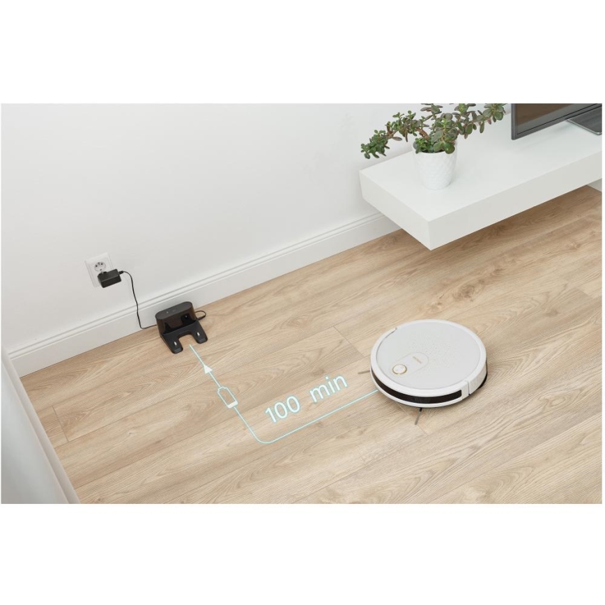 Sencor - Robot aspirador inteligente con fregona 2en1 28W/2600 mAh Wi-Fi blanco + control remoto