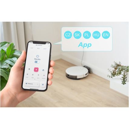 Sencor - Robot aspirador inteligente con fregona 2en1 28W/2600 mAh Wi-Fi blanco + control remoto