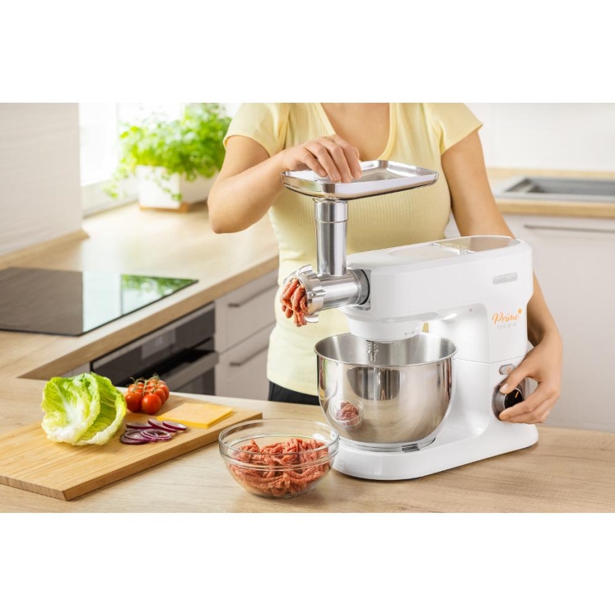Sencor - Robot de cocina con cuenco de acero inoxidable 1000W/230V blanco