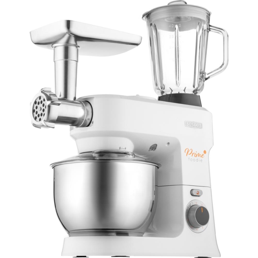 Sencor - Robot de cocina con cuenco de acero inoxidable 1000W/230V blanco