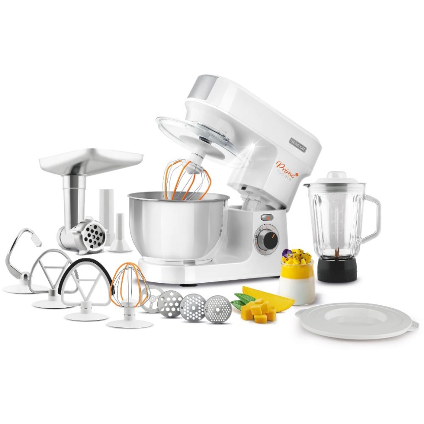 Sencor - Robot de cocina con cuenco de acero inoxidable 1000W/230V blanco