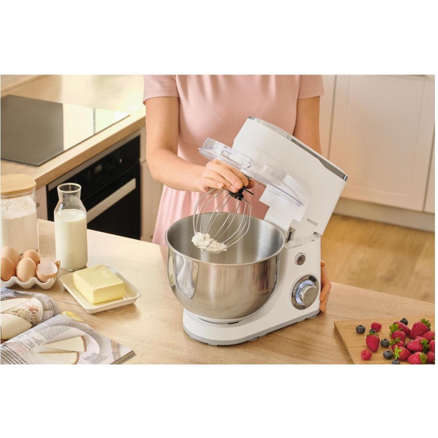 Sencor - Robot de cocina con cuenco de acero inoxidable 1300W/230V blanco