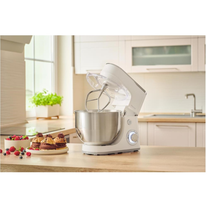 Sencor - Robot de cocina con cuenco de acero inoxidable 1300W/230V blanco
