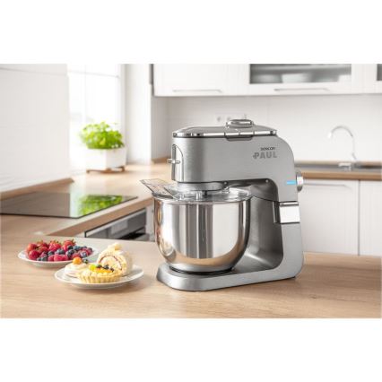 Sencor - Robot de cocina multifuncional con cuenco de acero inoxidable 1500W/230V cromo mate
