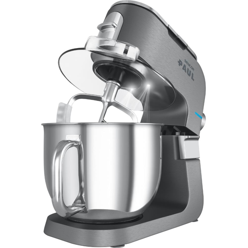 Sencor - Robot de cocina multifuncional con cuenco de acero inoxidable 1500W/230V cromo mate