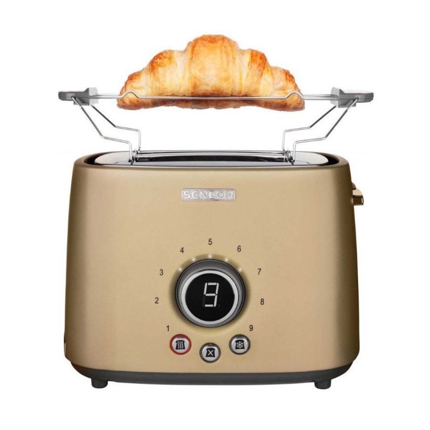 Sencor - Tostadora con dos agujeros y calentamiento 1000W/230V beige