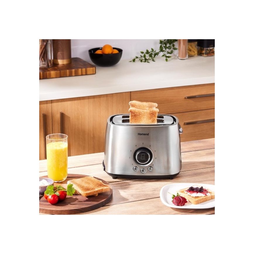 Sencor - Tostadora con dos agujeros y calentamiento 1000W/230V plata
