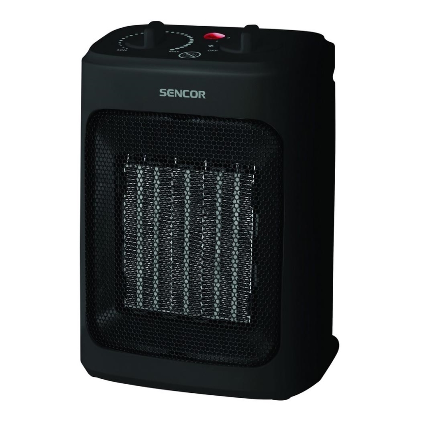 Sencor - Ventilador con elemento calefactor cerámico 900/1300/2000W/230V negro