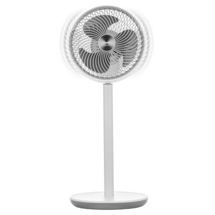 Sencor - Ventilador de pie 3D UltraSilent 26W/230V blanco + mando a distancia