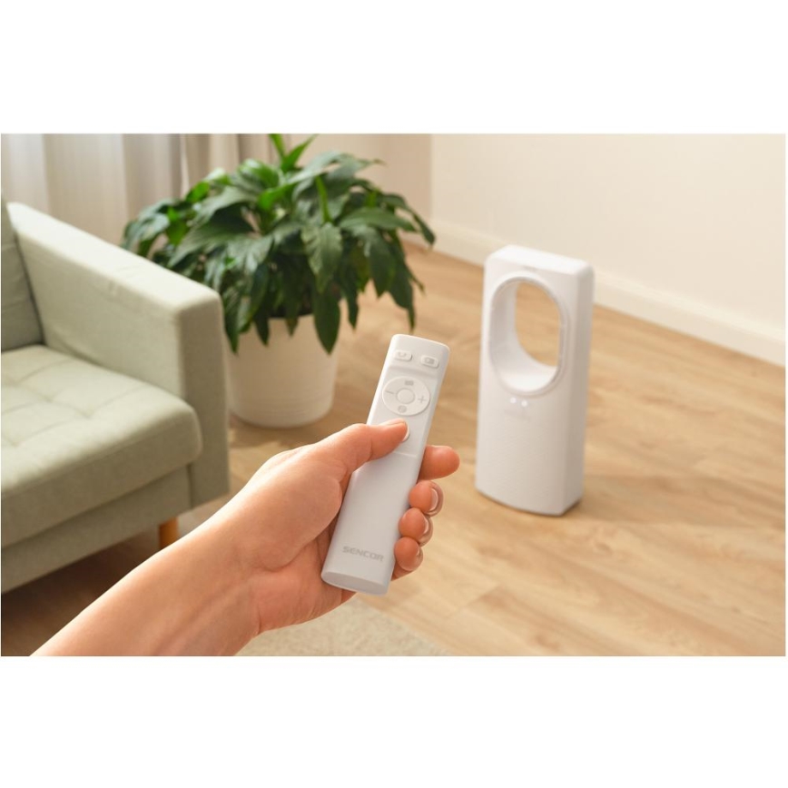 Sencor - Ventilador de pie sin aspas 50W/230V blanco + control remoto