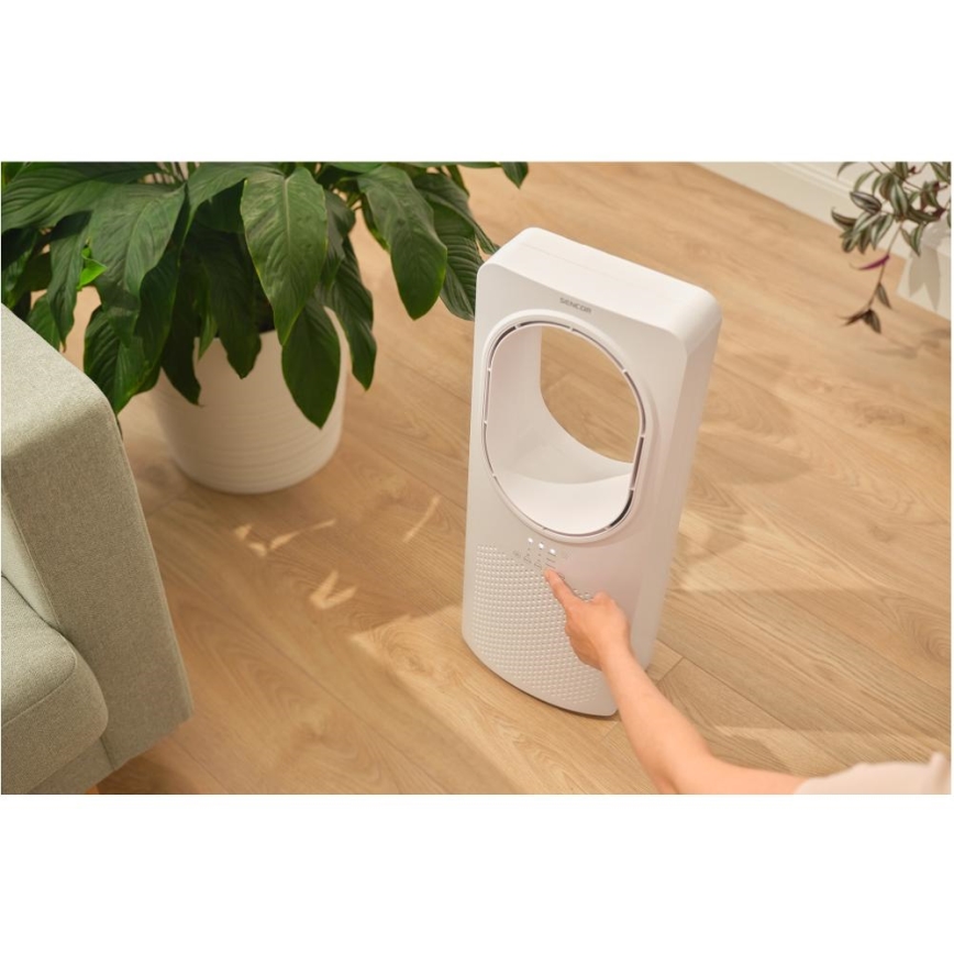 Sencor - Ventilador de pie sin aspas 50W/230V blanco + control remoto