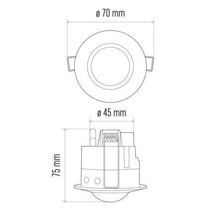 Sensor de movimiento de techo PIR B 360° 1200W/230V blanco