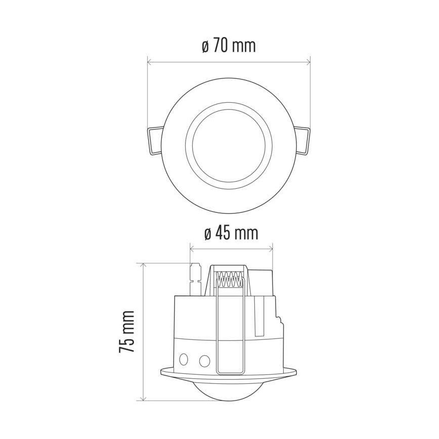 Sensor de movimiento de techo PIR B 360° 1200W/230V blanco