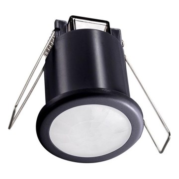 Sensor de movimiento empotrado PIR 360° 400W/230V negro