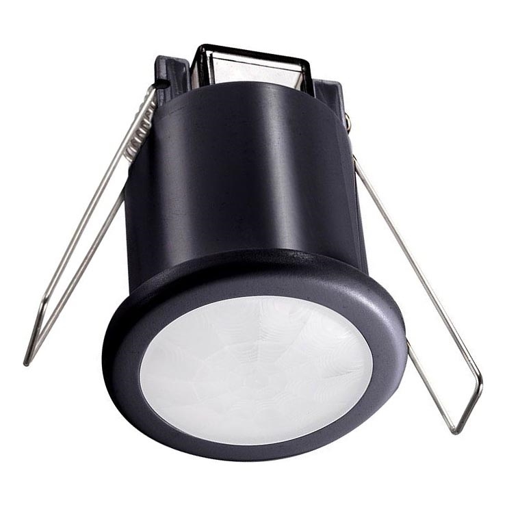 Sensor de movimiento empotrado PIR 360° 400W/230V negro