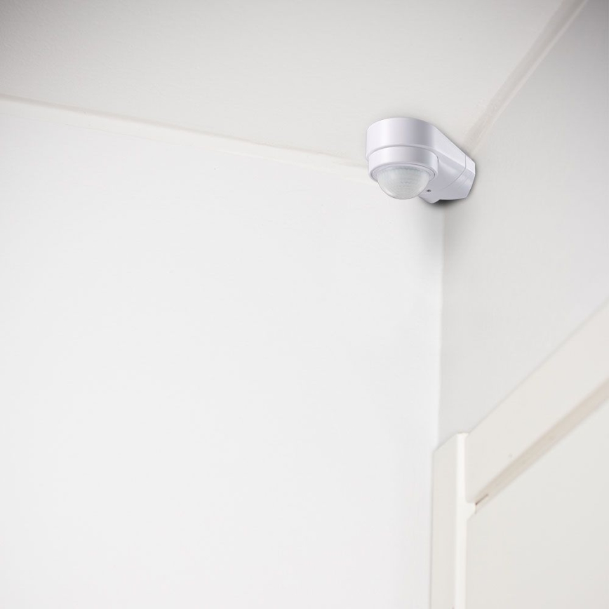 Sensor de movimiento exterior por infrarrojos 240° 600W/230V IP65 blanco