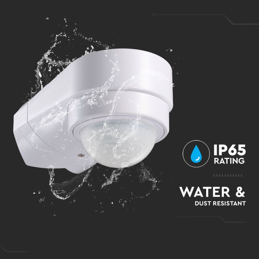 Sensor de movimiento exterior por infrarrojos 240° 600W/230V IP65 blanco