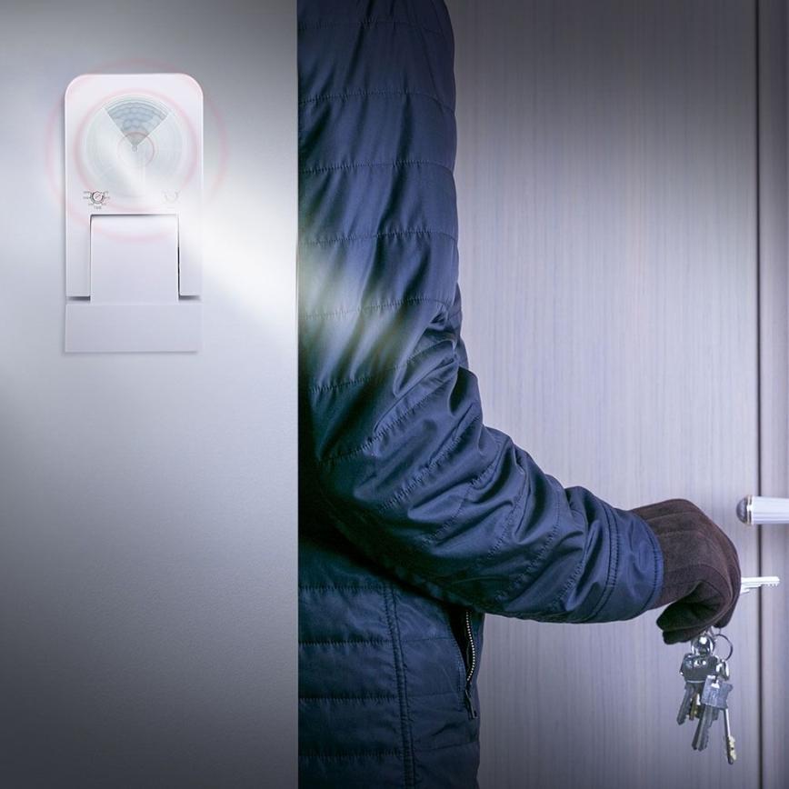 Sensor de movimiento exterior por infrarrojos 360° 1000W/230V IP65 blanco