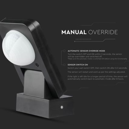 Sensor de movimiento exterior por infrarrojos 360° 1000W/230V IP65 negro