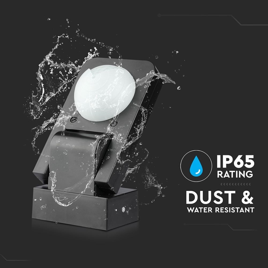 Sensor de movimiento exterior por infrarrojos 360° 1000W/230V IP65 negro
