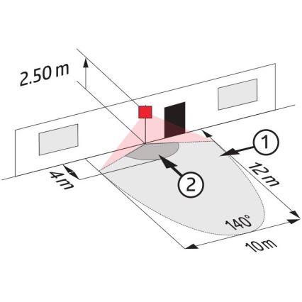 Sensor de movimiento para exterior LC-CLICK 140° IP44 negro