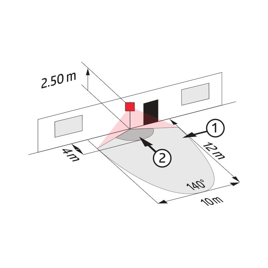 Sensor de movimiento para exterior LC-CLICK 140° IP44 negro