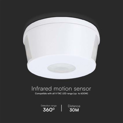 Sensor de movimiento por infrarrojos 360° 230V blanco