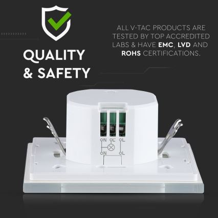 Sensor de movimiento por microondas 180° 300W/230V blanco