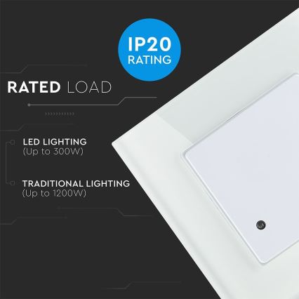 Sensor de movimiento por microondas 180° 300W/230V blanco