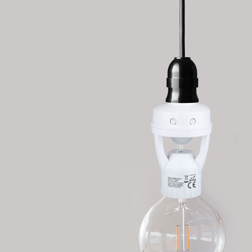 Sensor PIR para bombilla E27 blanco