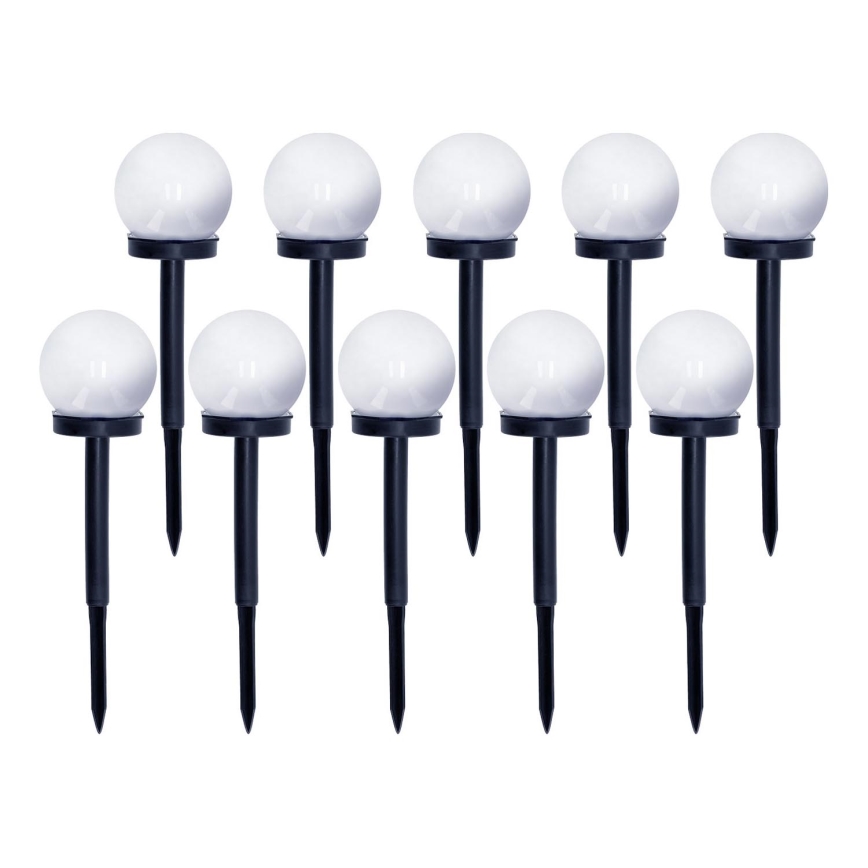 SET 10x Lámpara solar LED LED/0,12W/1,2V 6500K IP44 negro/blanco