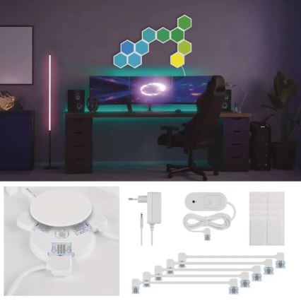 SET 10x RGBIC Panel regulable LED/1,9W/230V Wi-Fi Tuya