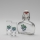 Set 1x botella de vidrio y 2x Vaso de chupito transparente con motivo de ciruelas