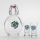 Set 1x Botella de vidrio y 2x vasos para chupitos transparentes con motivo de ciruelas