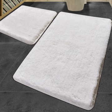 SET 2x Alfombra de baño 60/100 cm blanco