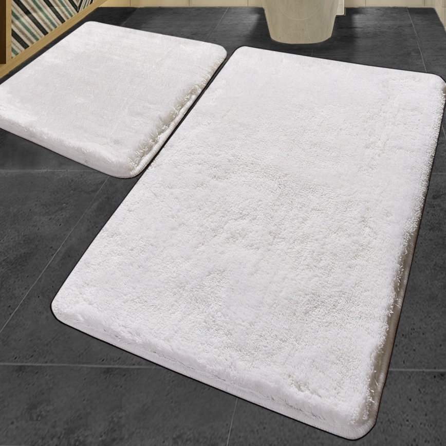 SET 2x Alfombra de baño 60/100 cm blanco