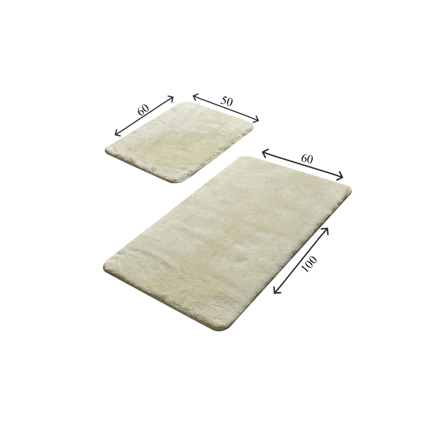 SET 2x Alfombra de baño 60/100 cm blanco