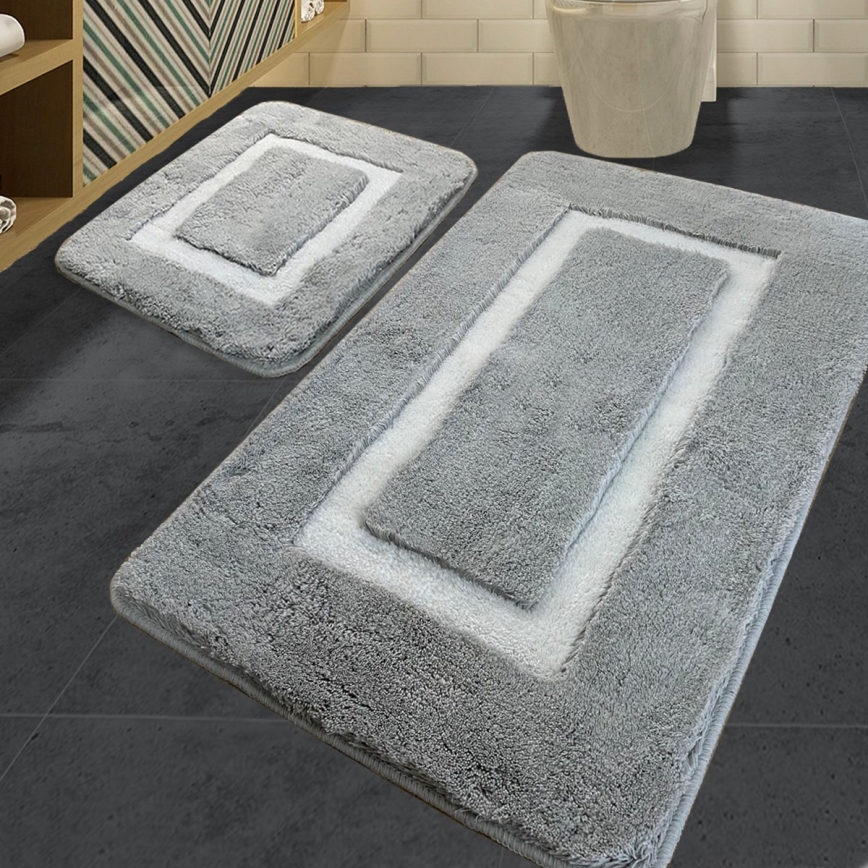 SET 2x Alfombra de baño 60/100 cm gris