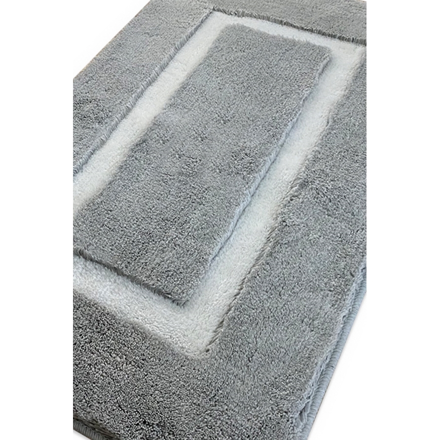 SET 2x Alfombra de baño 60/100 cm gris