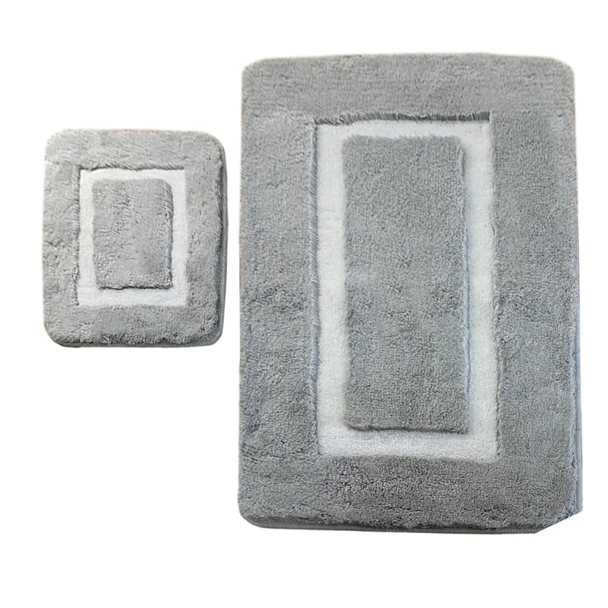 SET 2x Alfombra de baño 60/100 cm gris