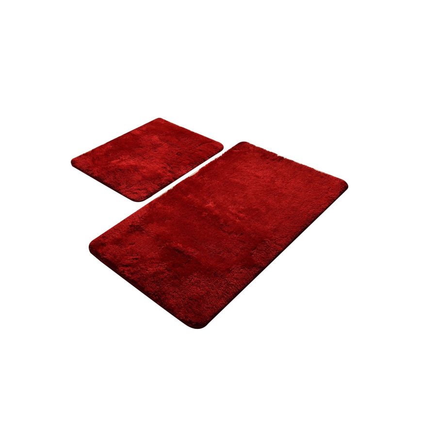 SET 2x Alfombra de baño 60/100 cm rojo